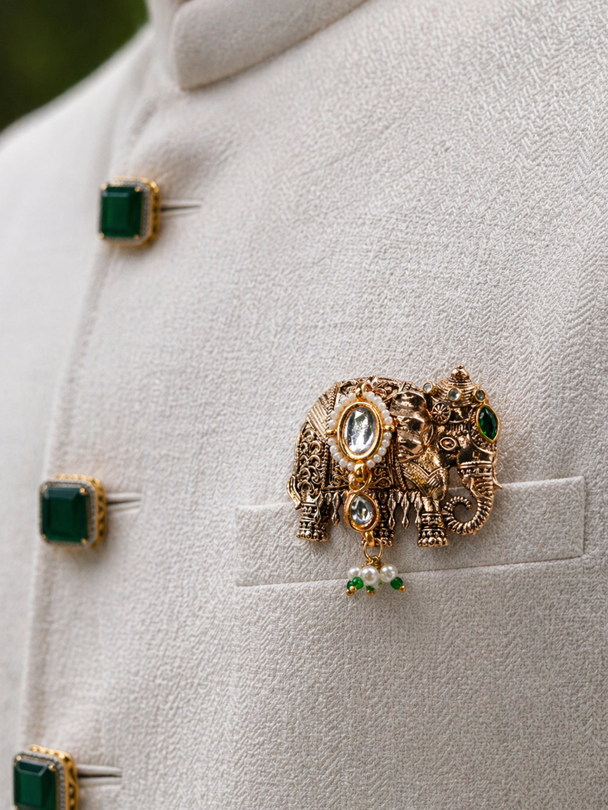 Imperial Elephant Crest Brooch