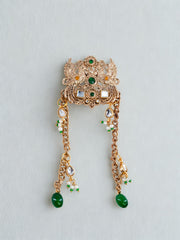 Emerald Cascade Crest Brooch
