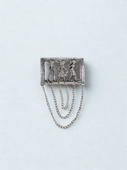 Vintage Tableau Chain Brooch (Silver)