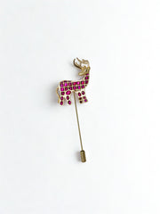 Kundan Deer Lapel Pin