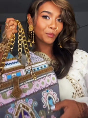 PARAVI | Indie American Singer wearing Castle Minaudière Bag