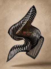Noir Bejewelled Axis Pocket Square