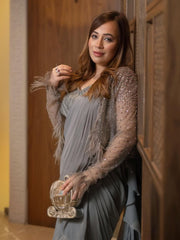 Misha Momin Wearning Carriage Gold Beads & Zardozi Minaudière