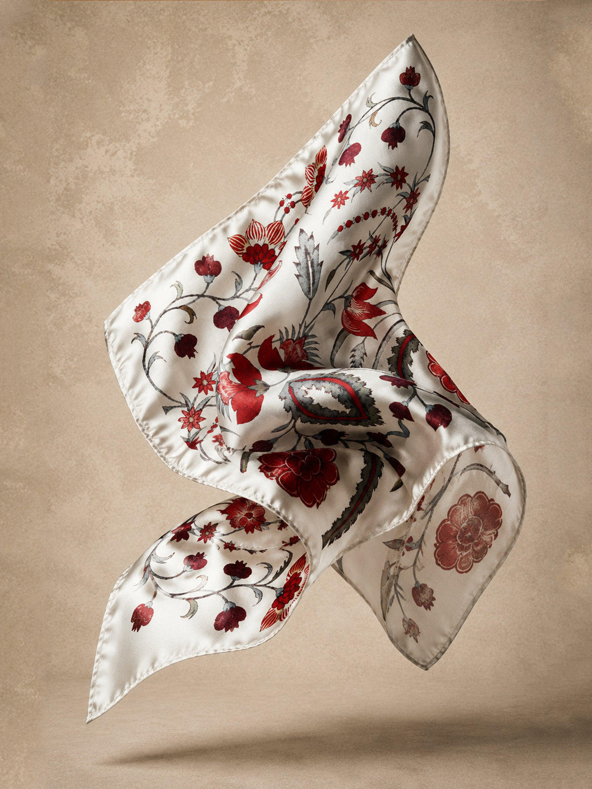 Crimson Heritage Bloom Pocket Square